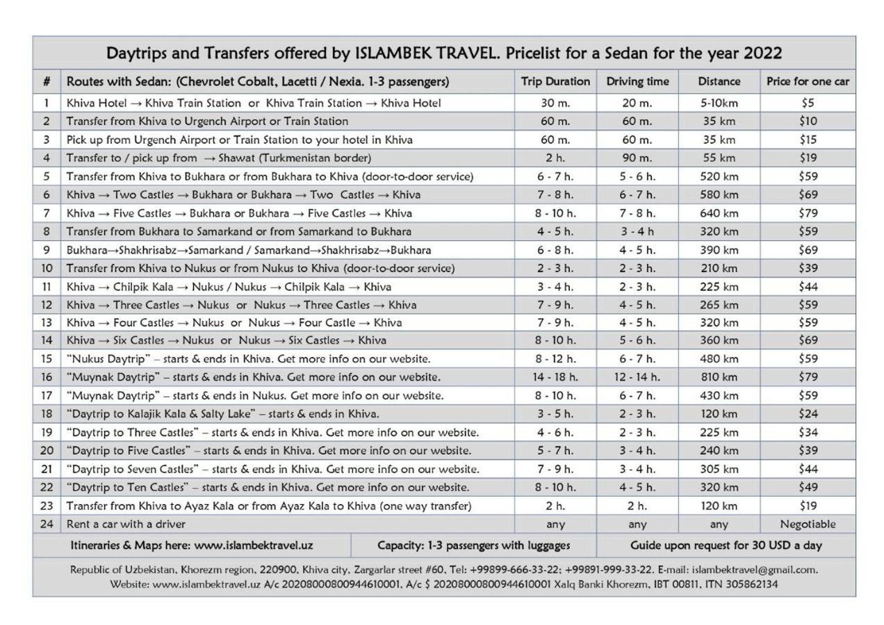 Islambek Hotel & Travel Chiwa Zewnętrze zdjęcie